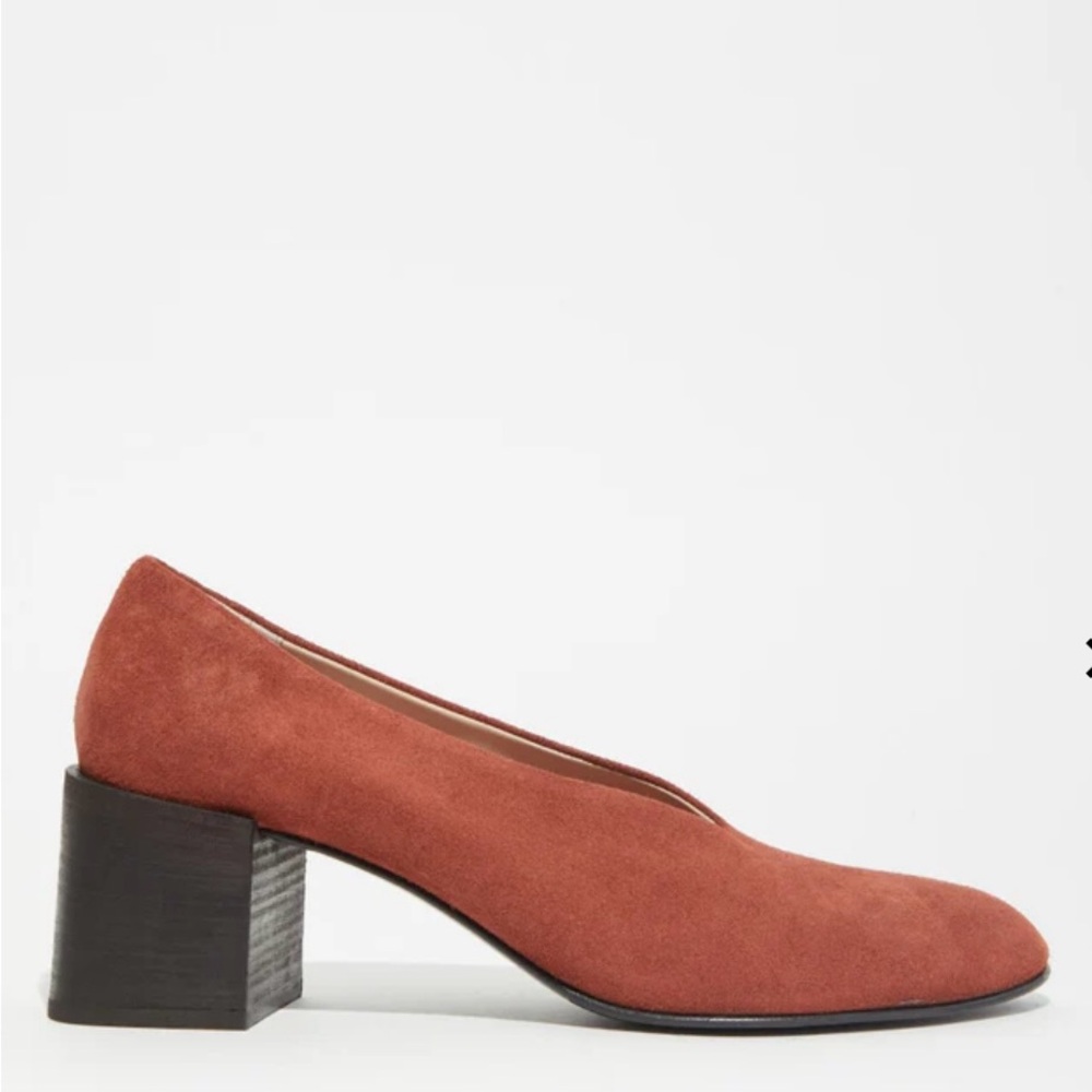 Acne Studios Sully Reverse Suede block heel pump 37 worn once